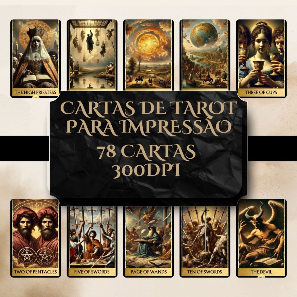 Tarot Baroque digital para&nbsp;impressão